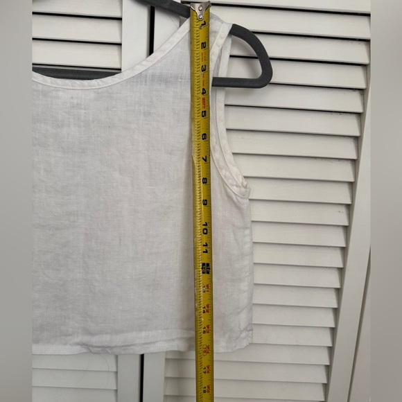 Not Perfect Linen Scoop Neck Tank - S - White - Picture 5 of 5